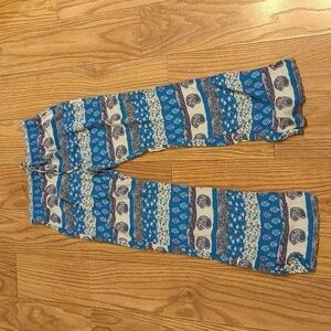 American Eagle blue and white multi-patterned pull-on lounge pants, XS